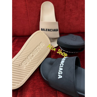 現貨Balenciaga Everyday 巴黎世家 奶茶色、黑色字母立體Logo 橡膠 、日常、海邊戲水、防水拖鞋。
