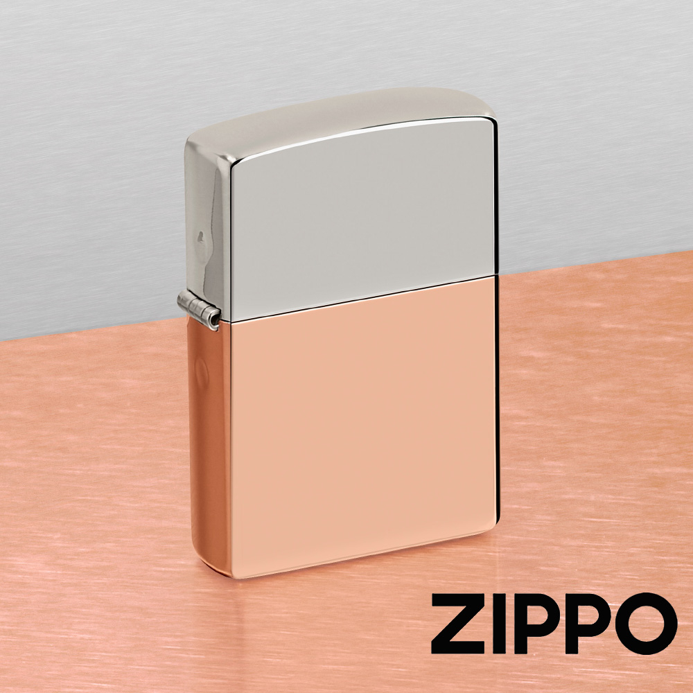 ZIPPO 純銀純銅雙金屬防風打火機 經典素面 官方正版 現貨 限量 禮物 送禮 終身保固 48694