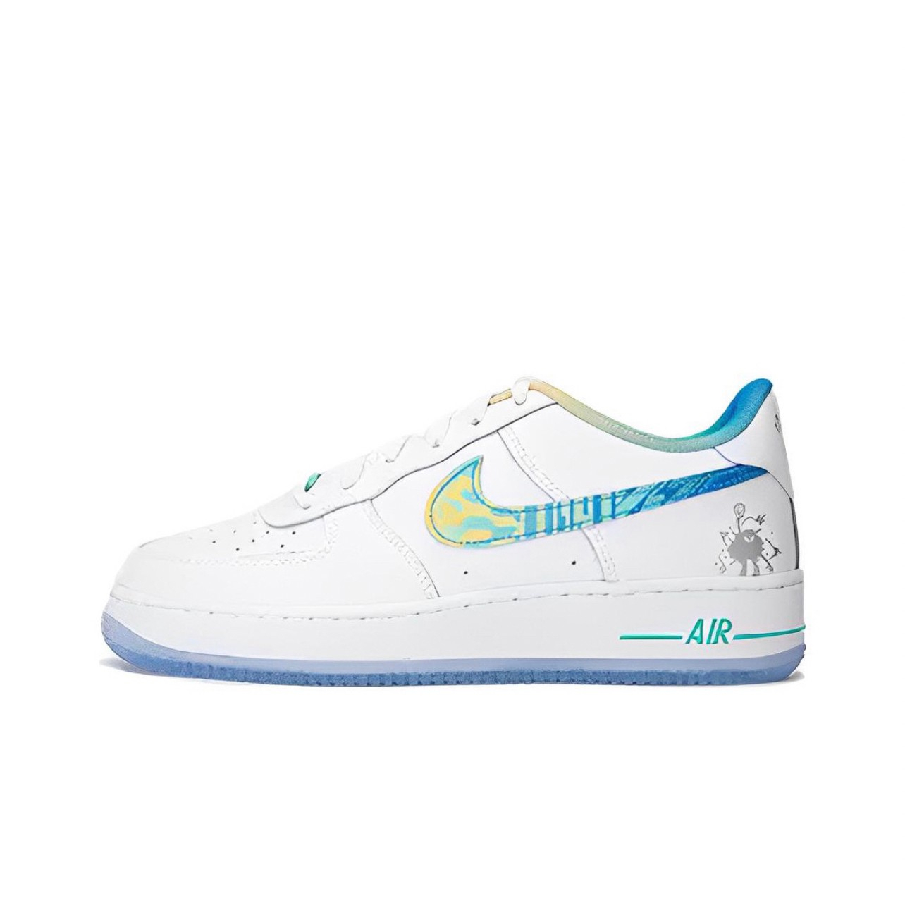【吉米.tw】代購  Nike Air Force 1 LOW LV8 果凍底 休閒鞋 籃球 漸變色 白綠藍 MAY-