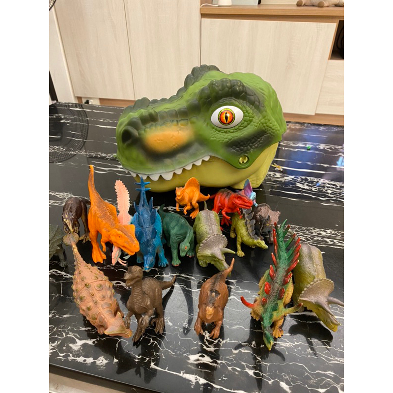 二手恐龍收納玩具頭9成新