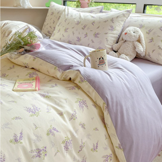 「chili」 夢幻紫碎花🌹 紫色 素色床包 可愛 純棉 簡約 床罩 床包 四件套 雙人床包 加大雙人 單人床包