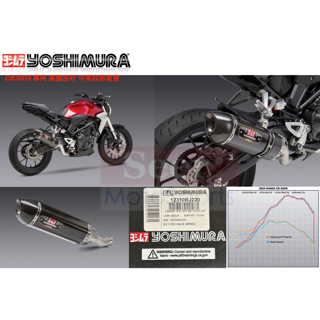 [Seer] 美國 吉村 Yoshimura R77 R-77 12310BJ220 Honda CB300R 尾段 碳