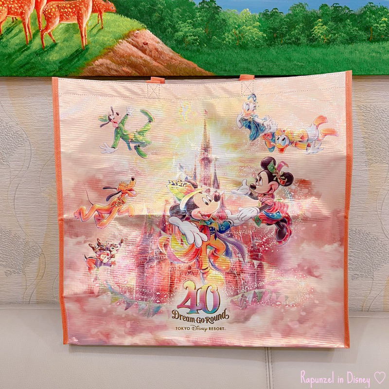 東京迪士尼樂園🇯🇵現貨🧡迪士尼 40週年 限定 米奇米妮 唐老鴨黛西高飛 城堡 購物袋 環保袋