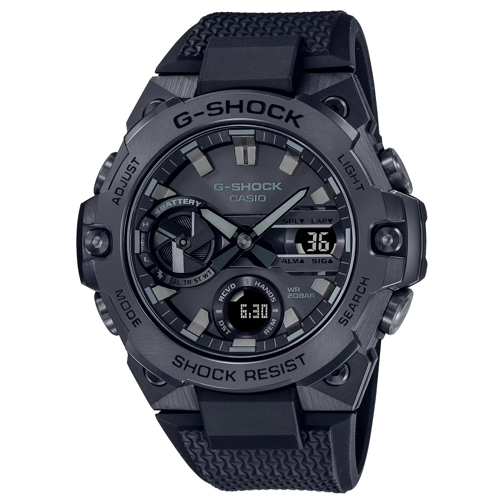 【CASIO】卡西歐 G-SHOCK精緻黑色雙顯錶 GST-B400BB-1A 台灣卡西歐保固一年