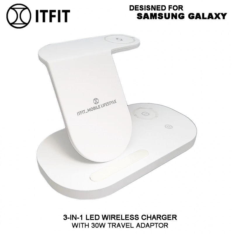 Samsung 原廠 ITFIT 三合一 LED無線充電板 手錶/手機/耳機充電 (ITFITEX27)