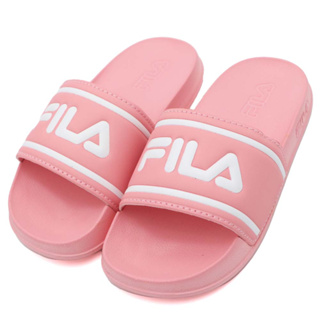 FILA KIDS 休閒 拖鞋 皮革 中大童 粉白 R9364 (2-S834X-551)