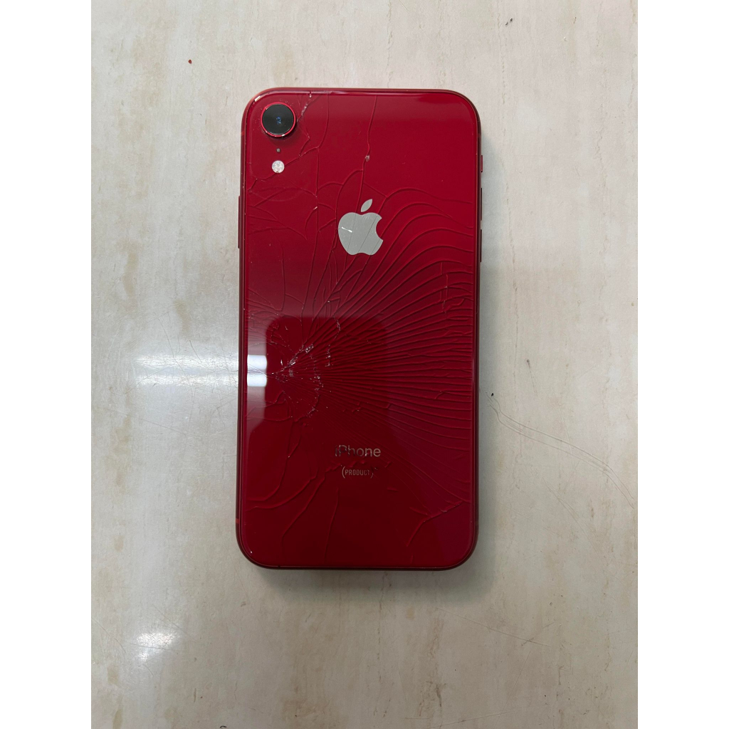 【Apple蘋果】iPhone XR 128G 紅 功能正常 背板玻璃破裂 二手NG商品 傷心價$3500