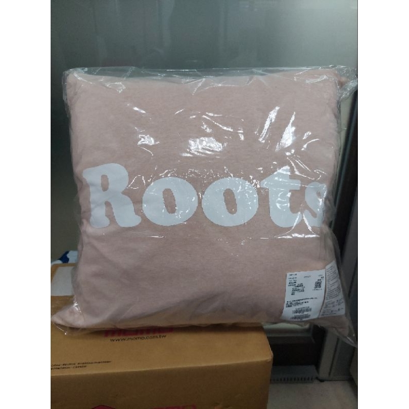Roots 有機棉柔彩抱枕 米色 含枕心 全新品