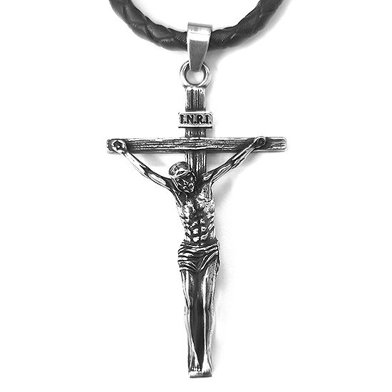 【CBP8-994】精緻個性復古耶穌十字架鑄造鈦鋼墬子項鍊/掛飾