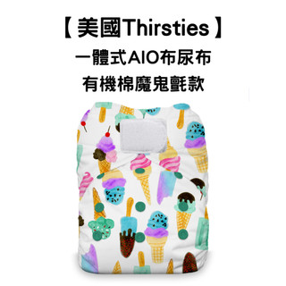 【美國Thirsties】成長型一體式AIO布尿布｜有機棉魔鬼氈款｜可調節大小｜OuiOui布尿布旗艦商城