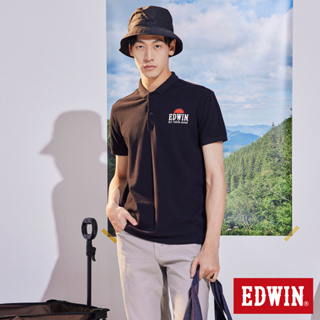 EDWIN 日落基本Basic短袖POLO衫(黑色)-男款