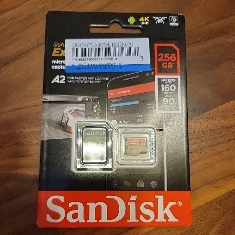 [全新現貨, 特價優惠]SanDisk Extreme microSDXC A2 256GB 記憶卡 160MB/s