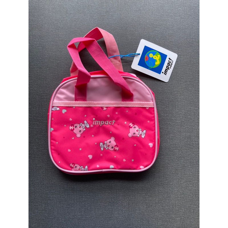 【怡寶】午餐袋 IMPACT 聖誕禮物 交換禮物 聖誕節 餐盒包 兒童包包 女童 幼兒園餐袋 粉紅熊(粉)