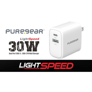 PureGear 普格爾 30W USB-C + USB-A 雙孔電源供應器 快充頭 充電頭 充電器 快速充電器