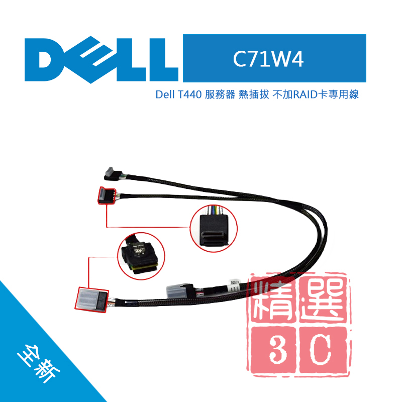 DELL 戴爾  0C71W4  T440伺服器  熱插拔 不加RAID卡專用線