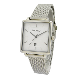 【MANGO】知性極簡方型不鏽鋼米蘭帶腕錶 MA6765L-80 28mm 現代鐘錶