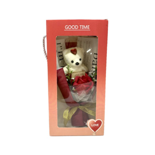 LED小熊香皂玫瑰花提盒-紅 墊腳石購物網