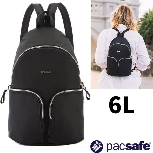 【Pacsafe】送》防盜斜後背二用包 6L Stylesafe sling RFID防偷防搶休閒背包_20605100