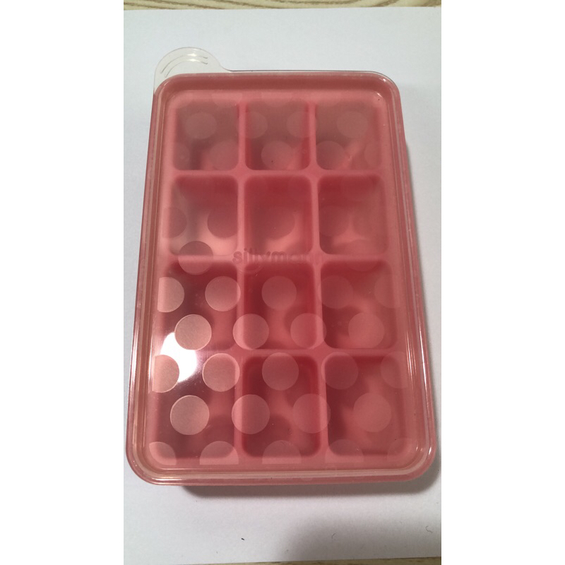 二手韓國sillymann100%鉑金矽膠副食品分裝盒-12格(鉑金矽膠可進沸水、蒸氣紫外線消毒鍋消毒)