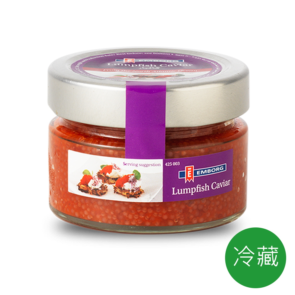 EMBORG 安博格 紅魚子醬 100g (效期20250515)【玩饗食庫】魚子醬 魚籽醬 紅魚子 魚卵 罐頭