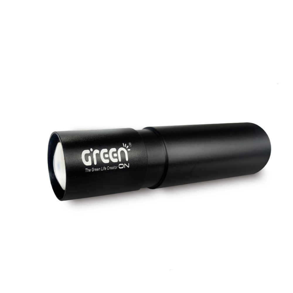 【GREENON】迷你強光USB變焦手電筒 三段亮度 伸縮變焦 防潑水設計