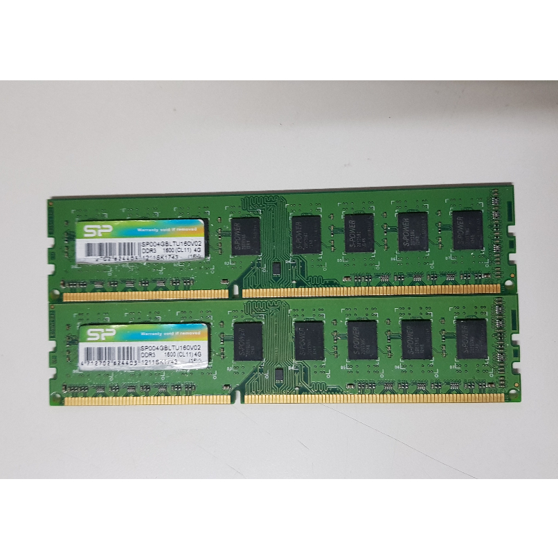 SP 廣穎 DDR3 1600 4G 桌上型記憶體 雙面顆粒 同型號 可跑雙通道 終身保固 一次須購買2條