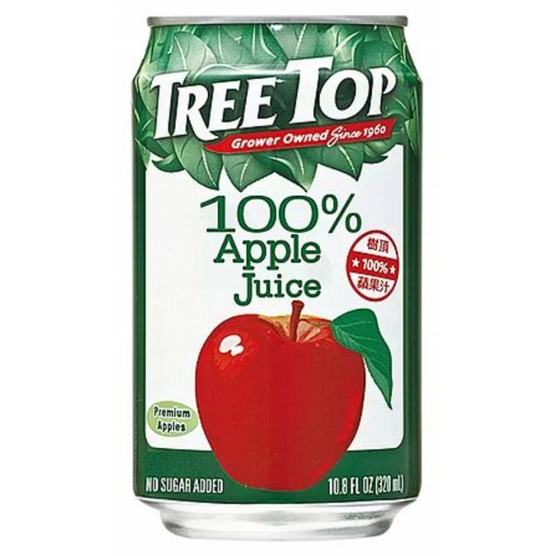 可刷卡 Tree Top 樹頂蘋果汁 320ml 鋁罐裝10.8oz (外罐些微凹痕完美主義者勿下)好市多蘋果汁熱銷款