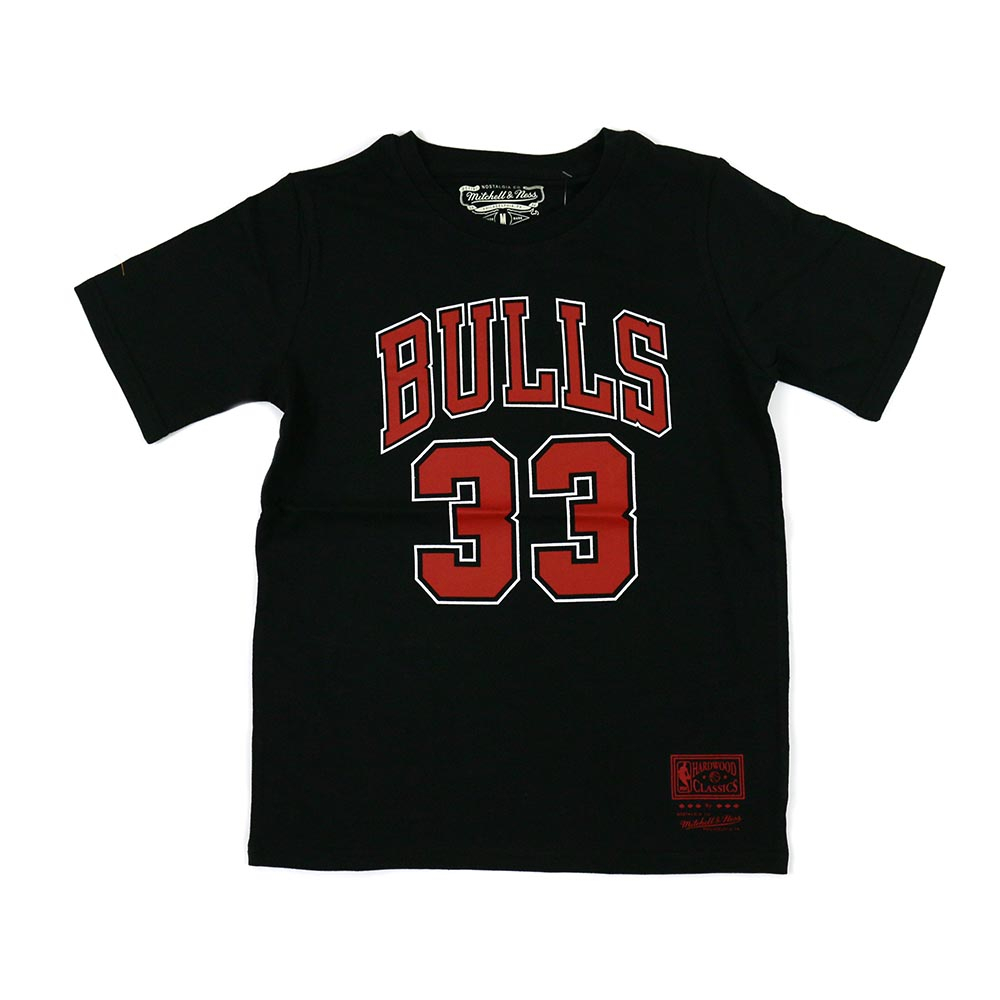NBA M&N 青少年 N&N 短袖上衣 公牛隊 #33 Scottie Pippen 黑色