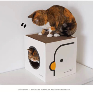 ⇤刺刺貓⇥ 新品現貨12hr🔜快速出貨 PURROOM系列 方形盒貓窩 貓抓紙箱貓抓窩
