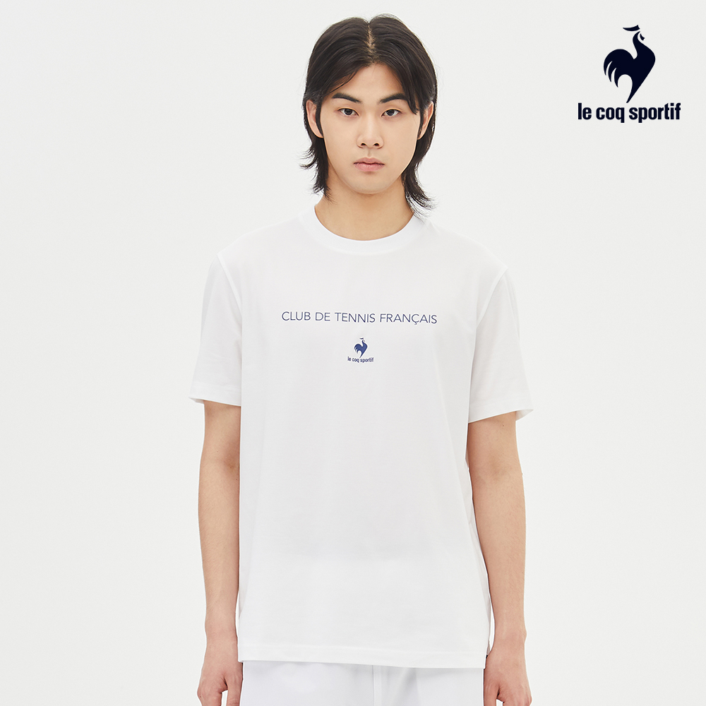【LE COQ SPORTIF 法國公雞】韓版短袖T恤-男女款-白色-LKR23507