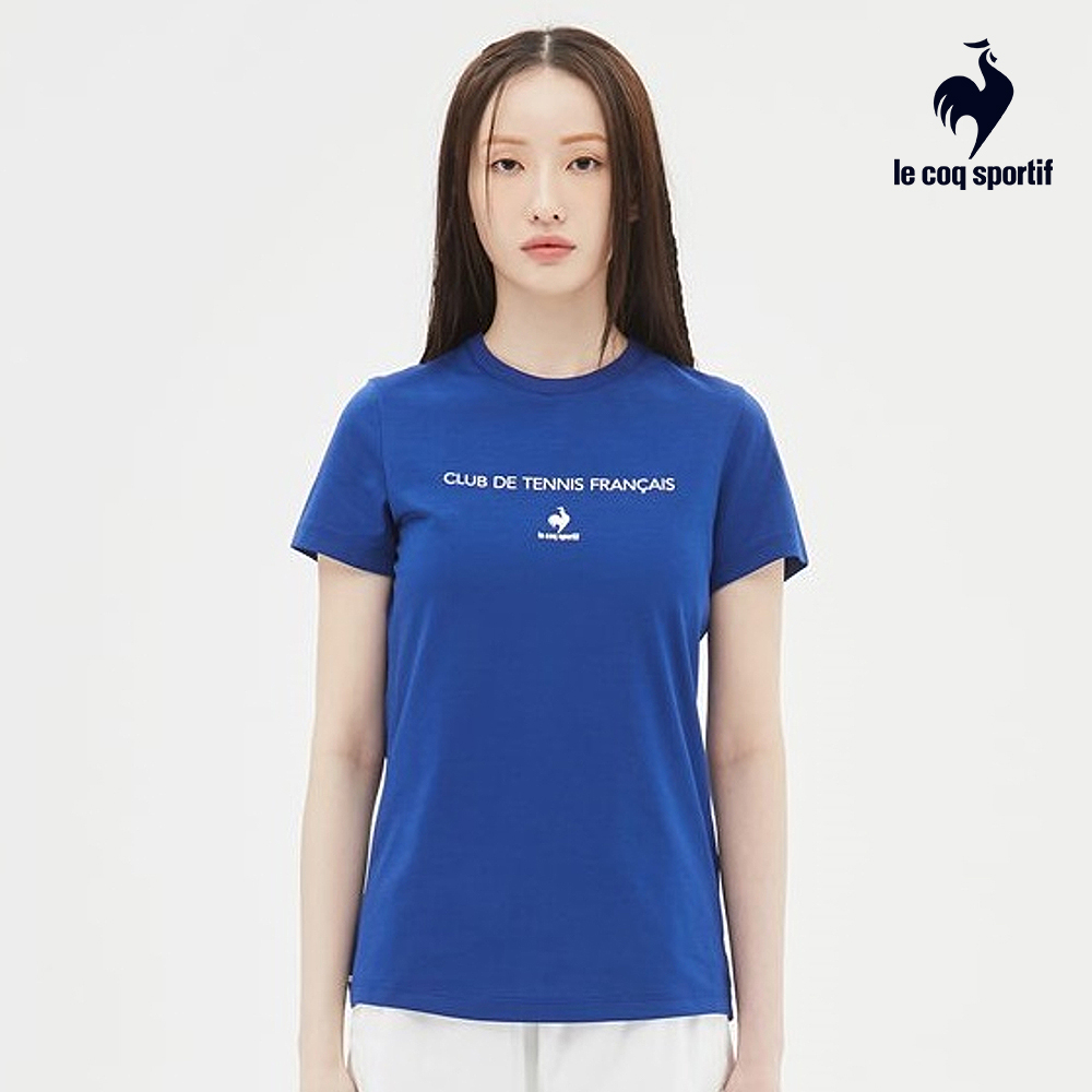 【LE COQ SPORTIF 法國公雞】韓版短袖T恤-男女款-藍色-LKR23507