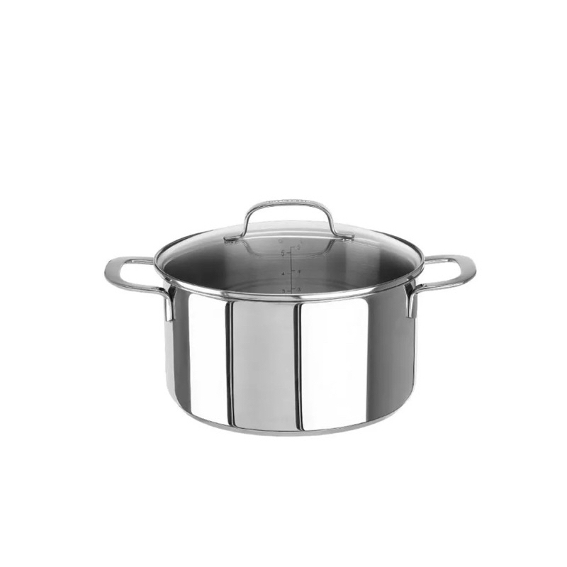 KitchenAid  不鏽鋼鍋具系列 24公分不鏽鋼雙柄鍋(含蓋)湯鍋 全新