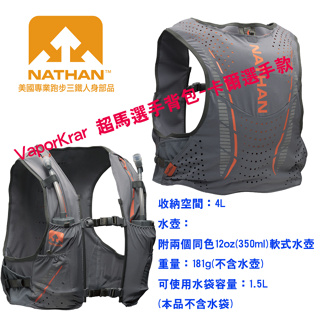 美國NATHAN-VaporKrar 超馬選手背包-卡爾選手款/跑步背包/野跑背包/背心型水袋背包 NA4535SG