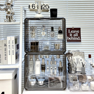 TUJI₍ᐢ..ᐢ₎ ｜臺灣現貨+隔日出貨｜輕奢化妝品收納盒 保養品桌上收納架 香水擴香展示架 公仔樂高展示箱