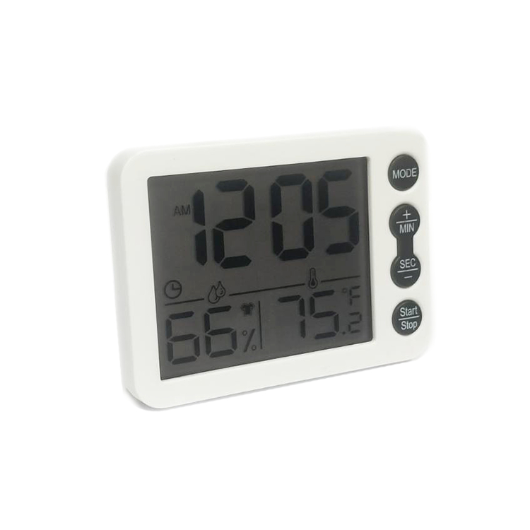 捷華@TS-9606計時器-白殼黑鍵 溼度器 溫度器 廚房計時器 定時器 磁吸式 倒數計時 戶外時鐘 鬧鐘 烘焙