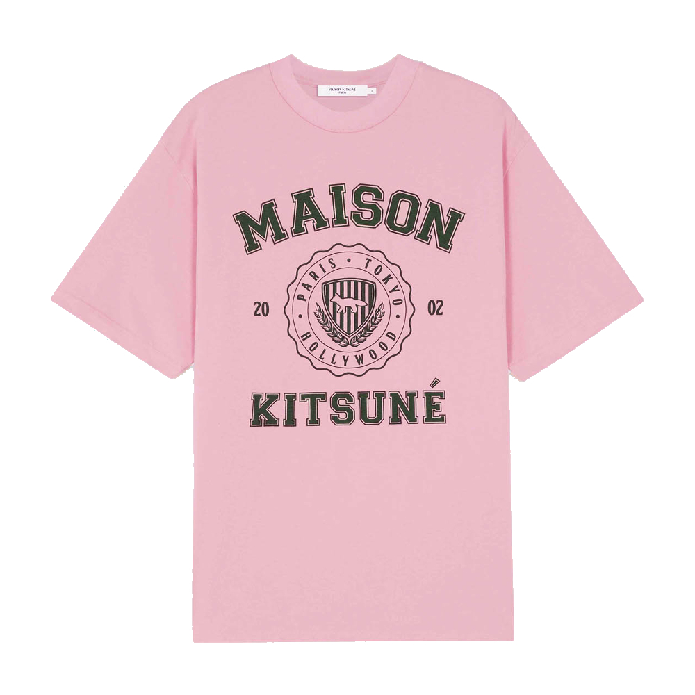 【鋇拉國際】MAISON KITSUNE 男款學院風LOGO短T 粉色 歐洲代購 義大利正品代購 台北實體工作室