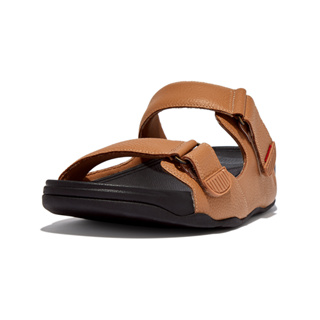 【FitFlop】可調整式皮革雙帶涼鞋11-14218-淺褐色\男-原價4550元