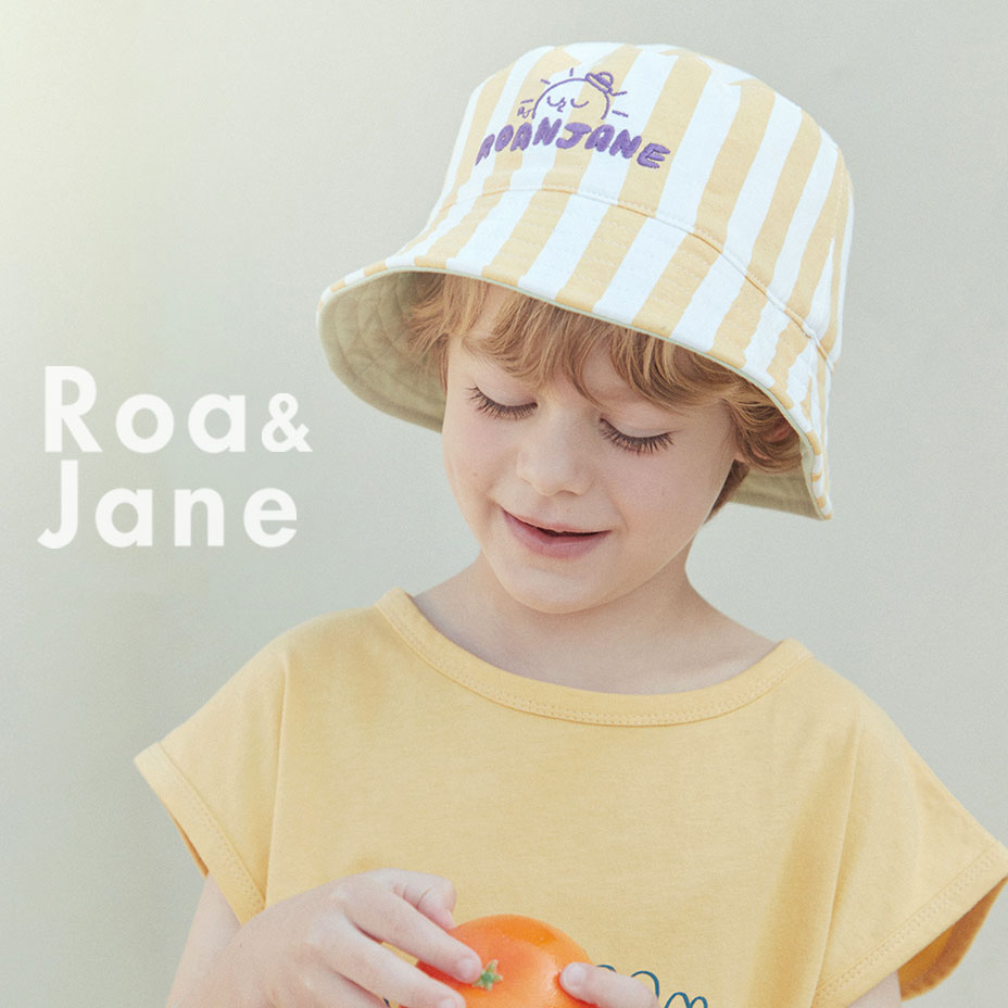 《24H出貨》韓國專櫃 Roa&amp;Jane 雙面戴刺繡漁夫帽 童裝 韓國設計 棉質 漁夫帽 兒童漁夫帽 刺繡帽子