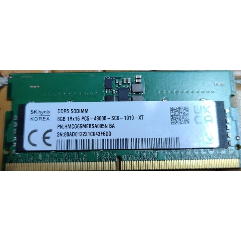 SK hynix海力士8G DDR5 4800筆記型記憶體(功能正常)