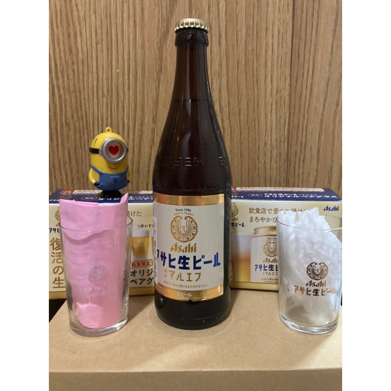 朝日啤酒杯一組四入ASAHI啤酒杯新垣結衣代言復活的生啤酒系列金色白色LOGO小杯兩盒四杯一套現貨在台！