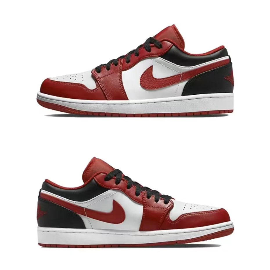 Nike Air Jordan 1 low 紅白黑 復古 籃球鞋 男女同款 低筒 553558-163