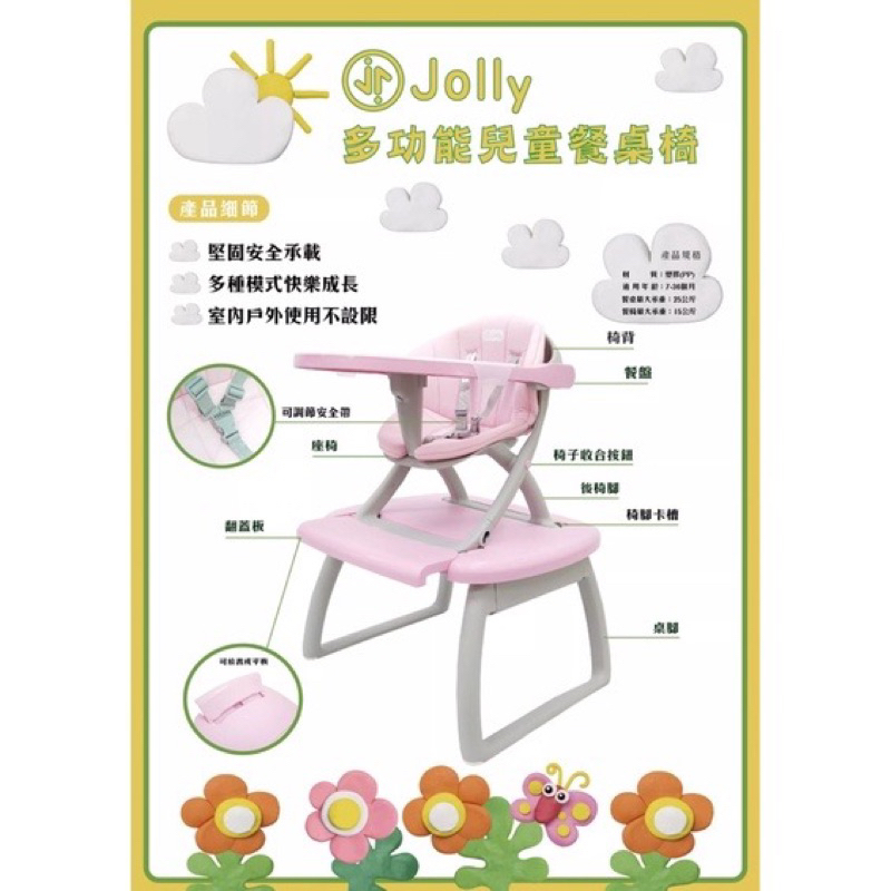 JOLLY多功能兒童餐桌椅（湖水綠）
