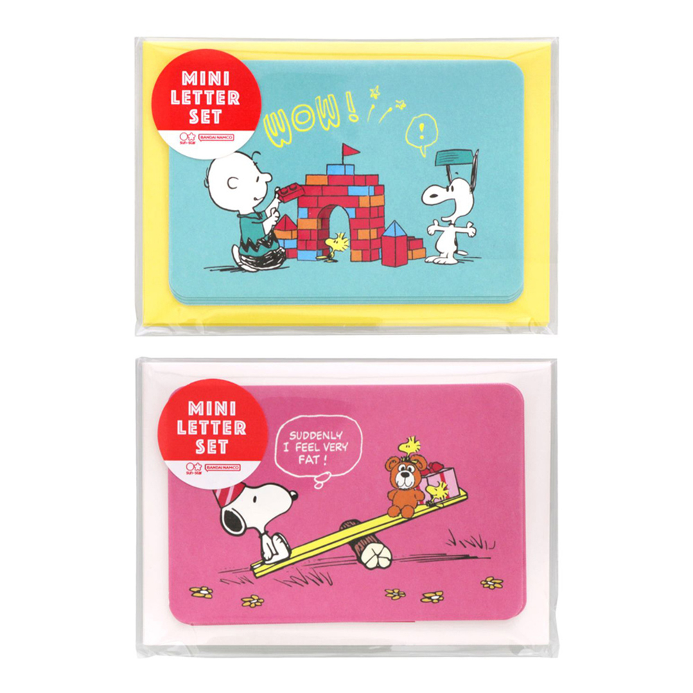 sun-star 日本製 Snoopy 迷你信封信紙組 史努比 花生玩色