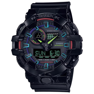 【CASIO】卡西歐 G-SHOCK探索虛擬彩虹系列 GA-700RGB-1A 台灣卡西歐保固一年