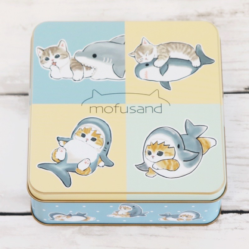 mofusand 鯊魚貓 限定餅乾 彩虹糖果 鐵盒 炸蝦貓 甜甜圈貓