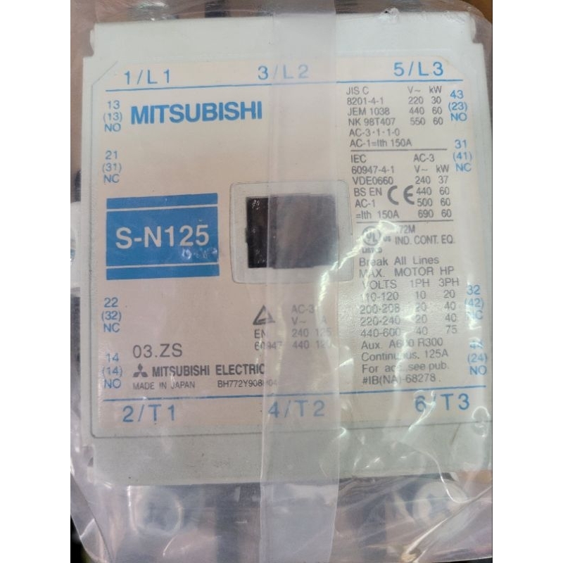 三菱 Mitsubishi 電磁接觸器 S-N125 SK125 SN125 125A 220V 40HP 電磁開關