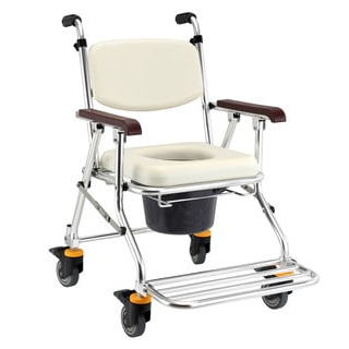 便浴椅 JCS-208 鋁合金可收合有輪洗澡便器椅