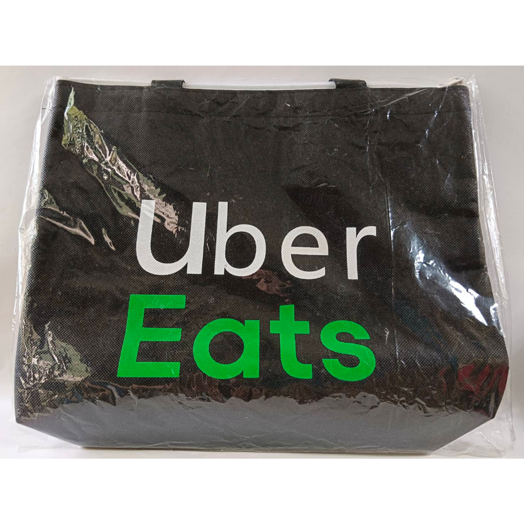 潮牌 Uber Eats 提袋 大型包 肩背袋 有拉鍊 黑色 經典款 (非保溫袋)