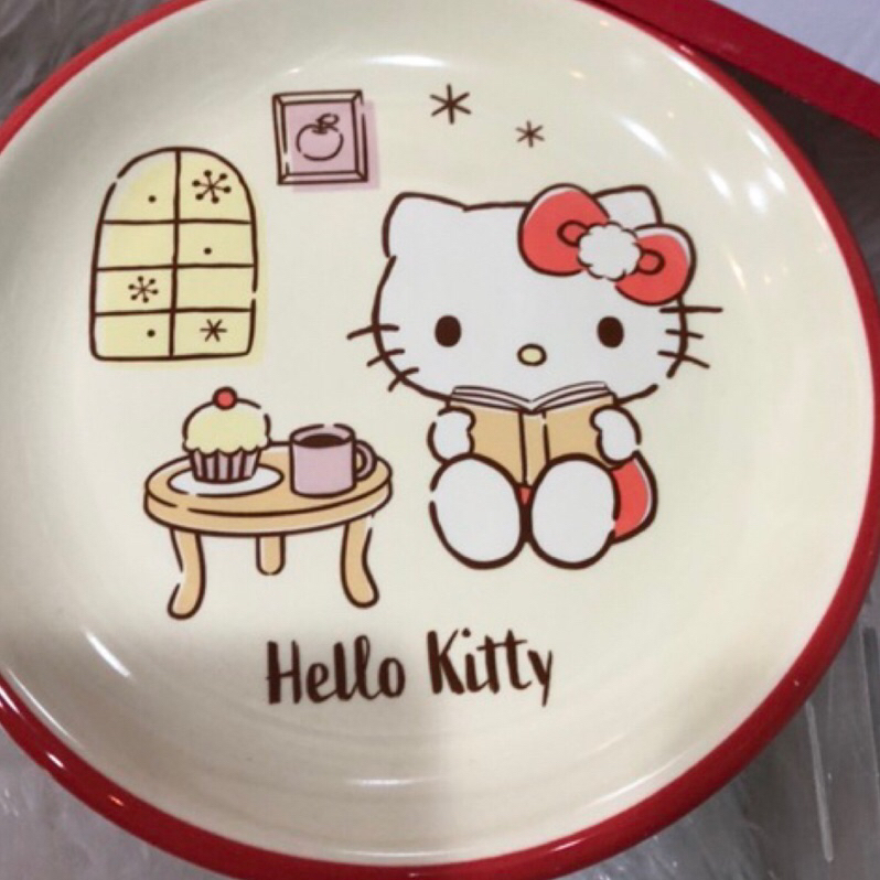 日本進口Hello Kitty陶瓷碗盤直徑17