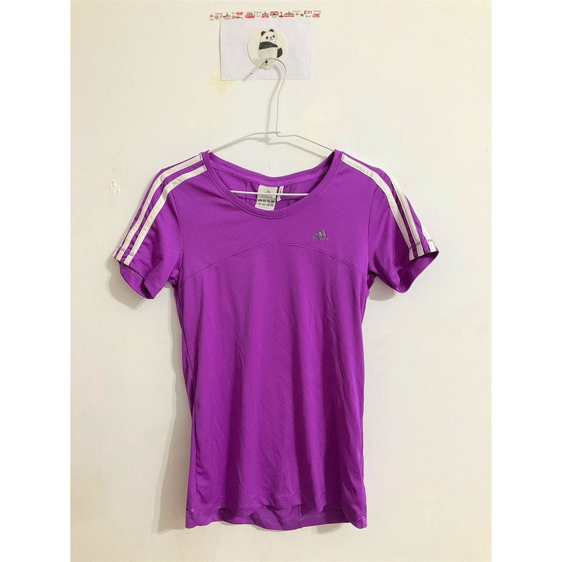 Adidas 愛迪達 紫色運動短袖上衣 T恤 S可